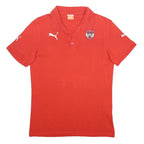 PUMA Mens Red Austria Crest Short Sleeve Polo Shirt M Cotton Blend
