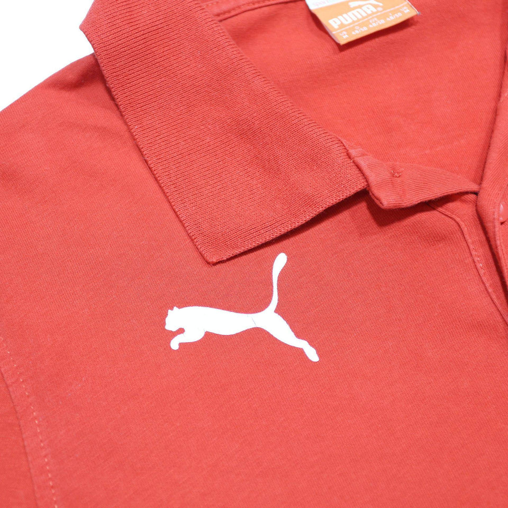 PUMA Mens Red Austria Crest Short Sleeve Polo Shirt M Cotton Blend