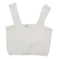 HOLLISTER Womens White Ribbed Cropped Top Sleeveless Square Neck M Cotton Blend