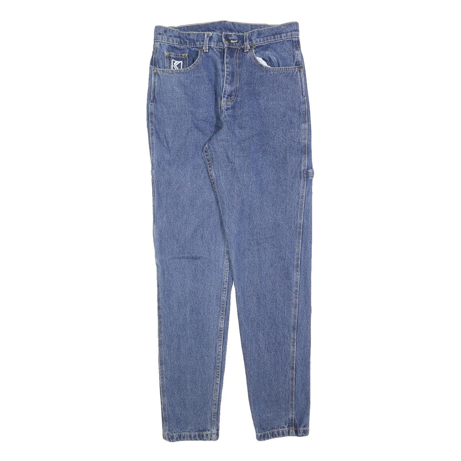 KARL KANI Womens Jeans Blue Regular Straight Denim Medium W28 L32 Stylish Cotton