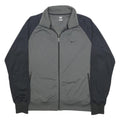NIKE Mens Grey & Black Sports Zip-Up Jacket L Polyester Casual Activewear
