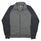 NIKE Mens Grey & Black Sports Zip-Up Jacket L Polyester Casual Activewear