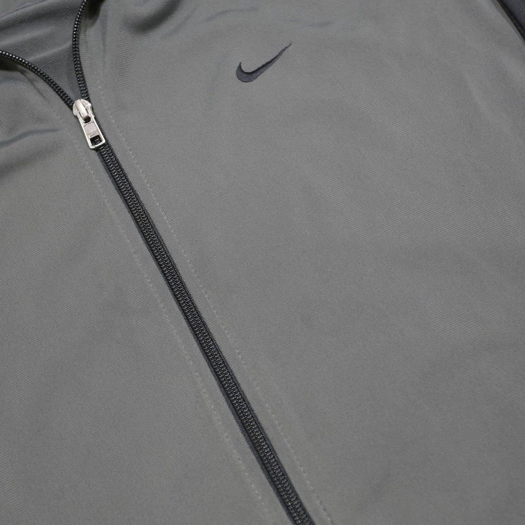 NIKE Mens Grey & Black Sports Zip-Up Jacket L Polyester Casual Activewear