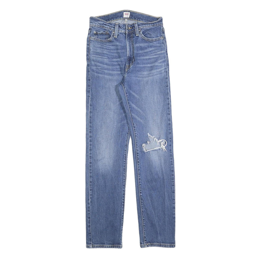 LEVI'S Womens Regular Blue Denim Stone Wash Zip Jeans W27 L30 Classic Fit Casual