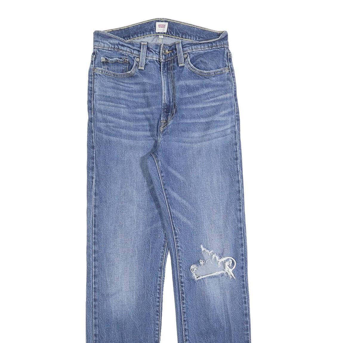 LEVI'S Womens Regular Blue Denim Stone Wash Zip Jeans W27 L30 Classic Fit Casual