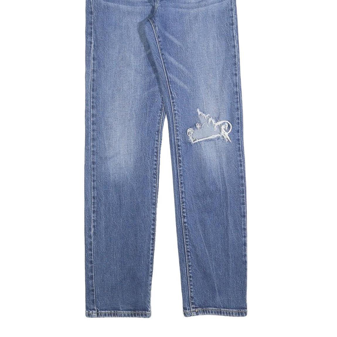 LEVI'S Womens Regular Blue Denim Stone Wash Zip Jeans W27 L30 Classic Fit Casual