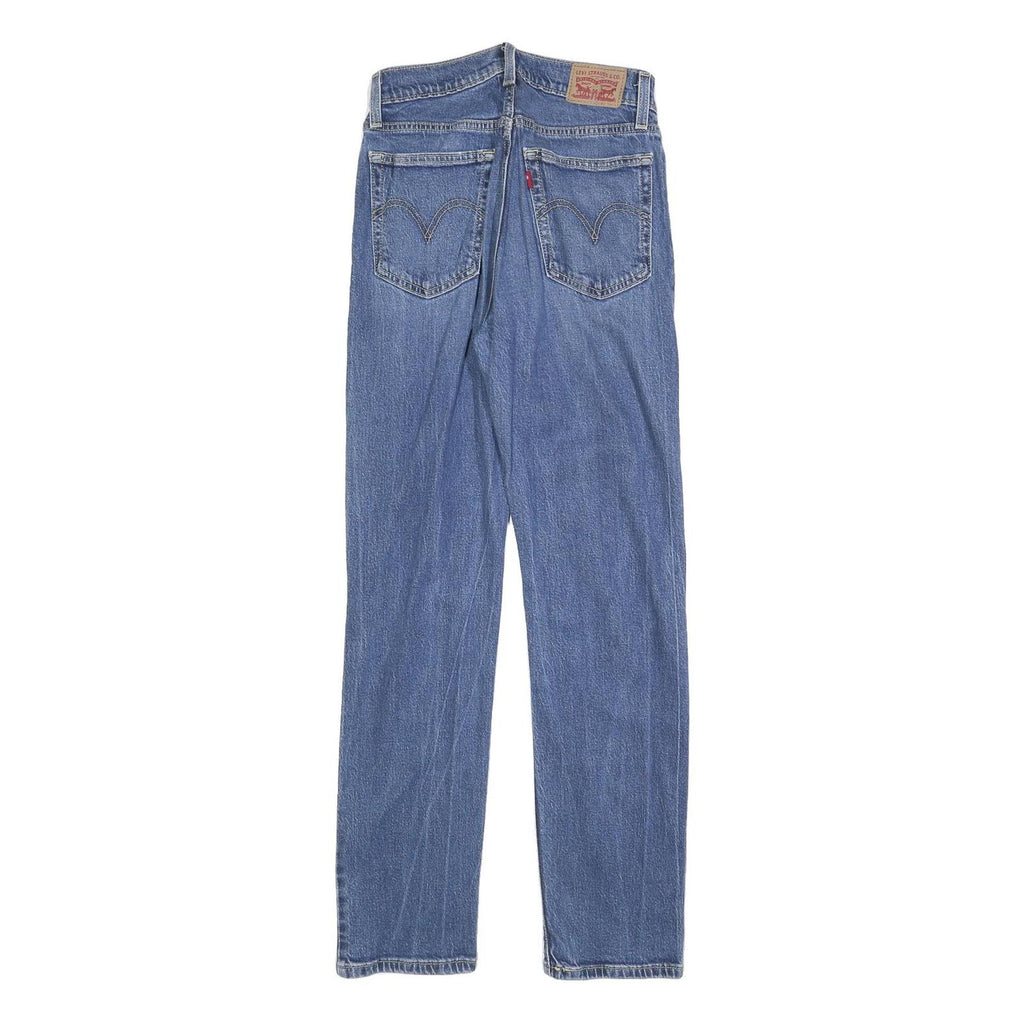 LEVI'S Womens Regular Blue Denim Stone Wash Zip Jeans W27 L30 Classic Fit Casual