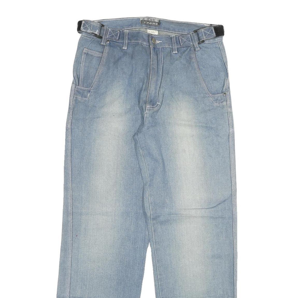 RAONI Mens Jeans Blue Regular Straight Denim Medium W30 L30 Casual Cotton Blend