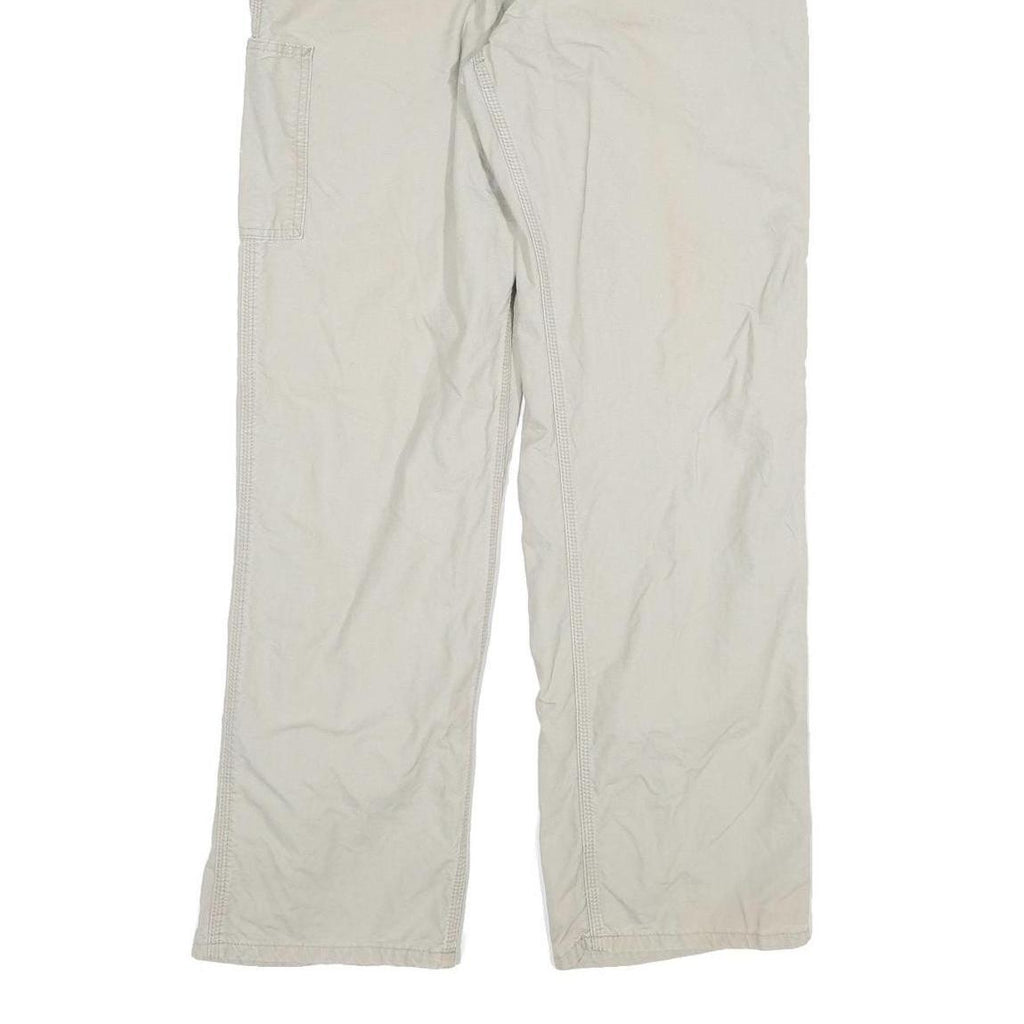 CARHARTT Mens Relaxed Beige Cotton Blend Trousers W34 L31 Utility Casual