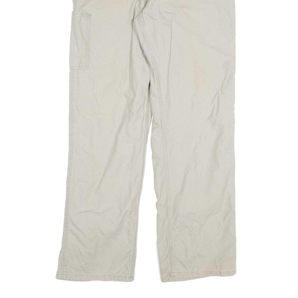 CARHARTT Mens Relaxed Beige Cotton Blend Trousers W34 L31 Utility Casual