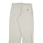 CARHARTT Mens Relaxed Beige Cotton Blend Trousers W34 L31 Utility Casual