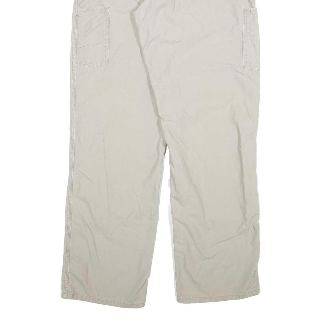 CARHARTT Mens Relaxed Beige Cotton Blend Trousers W34 L31 Utility Casual