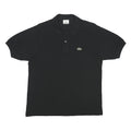 LACOSTE Mens Black Cotton Polo Shirt M Classic Crocodile Logo Short Sleeve