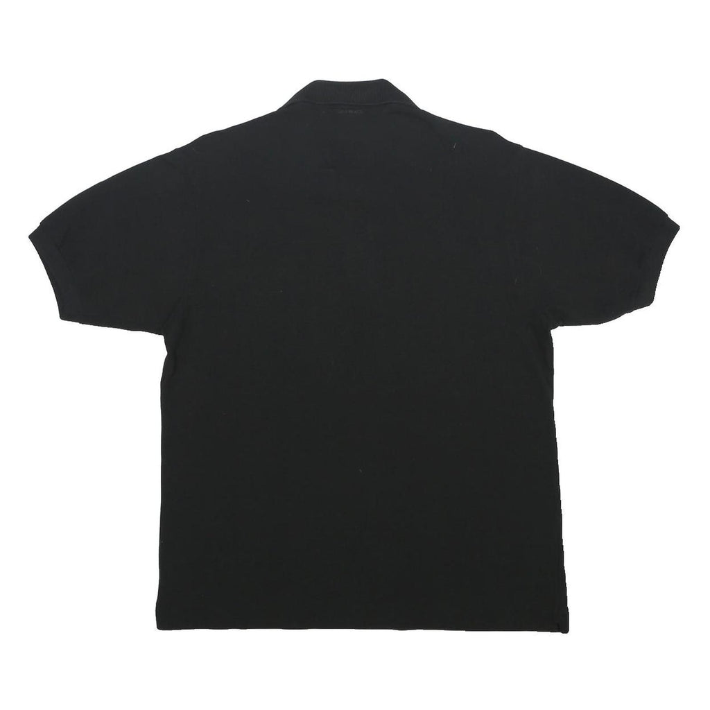 LACOSTE Mens Black Cotton Polo Shirt M Classic Crocodile Logo Short Sleeve