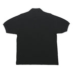 LACOSTE Mens Black Cotton Polo Shirt M Classic Crocodile Logo Short Sleeve