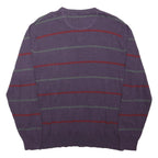 ATLANTIC BAY Mens Purple & Red Patterned V-Neck Basic Knit 2XL Jumper Cotton
