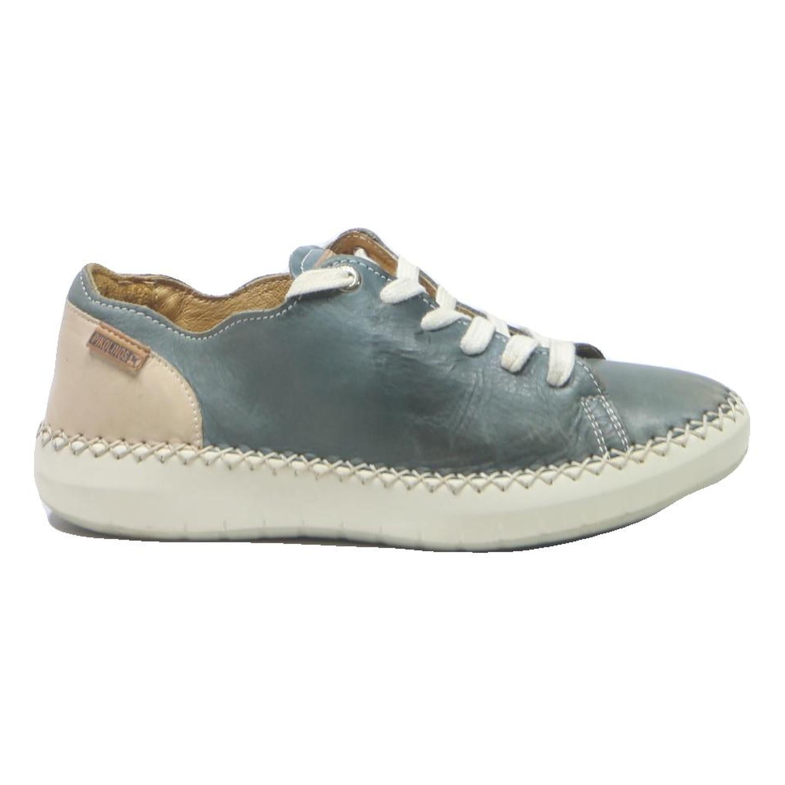 PIKOLINOS Womens Casual Lace-Up Leather Blue & Cream UK 5 Comfortable Shoes