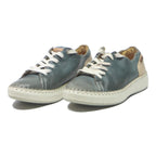PIKOLINOS Womens Casual Lace-Up Leather Blue & Cream UK 5 Comfortable Shoes