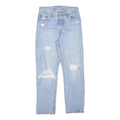 LEVI'S 501 Womens Jeans Light Blue Regular Straight Denim W26 L25 Distressed