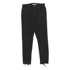 LEVI'S Womens Jeans Black Slim Skinny Denim Raw Hem W27 L25 Distressed Style