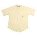 NAUTICA Mens Yellow & Cream Cotton Short Sleeve Shirt M Casual Summer Style