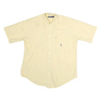 NAUTICA Mens Yellow & Cream Cotton Short Sleeve Shirt M Casual Summer Style
