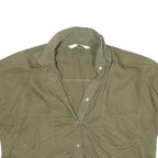 ZARA Womens Green Basic Shirt Short Sleeve Collared S Cotton Blend Casual