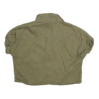 ZARA Womens Green Basic Shirt Short Sleeve Collared S Cotton Blend Casual