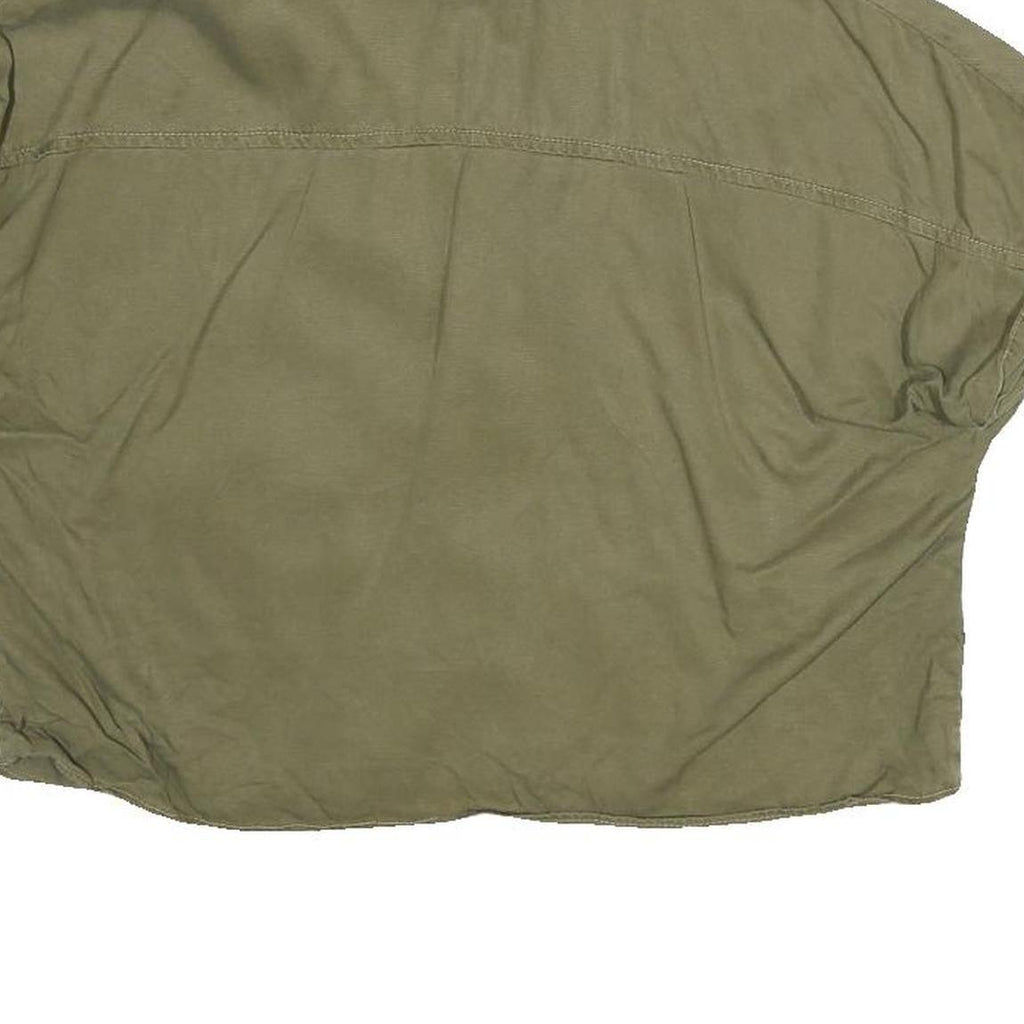 ZARA Womens Green Basic Shirt Short Sleeve Collared S Cotton Blend Casual