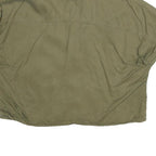 ZARA Womens Green Basic Shirt Short Sleeve Collared S Cotton Blend Casual