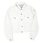LIBERTY X LEVI'S Womens White Denim Jacket XL Cotton Blend Button Closure Plain