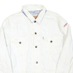 LIBERTY X LEVI'S Womens White Denim Jacket XL Cotton Blend Button Closure Plain