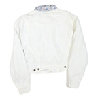 LIBERTY X LEVI'S Womens White Denim Jacket XL Cotton Blend Button Closure Plain