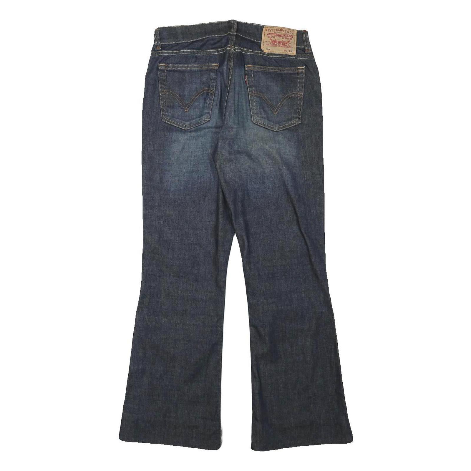 LEVI'S Womens Blue Regular Flared Denim Medium W28 L27 Jeans Cotton Blend Zip