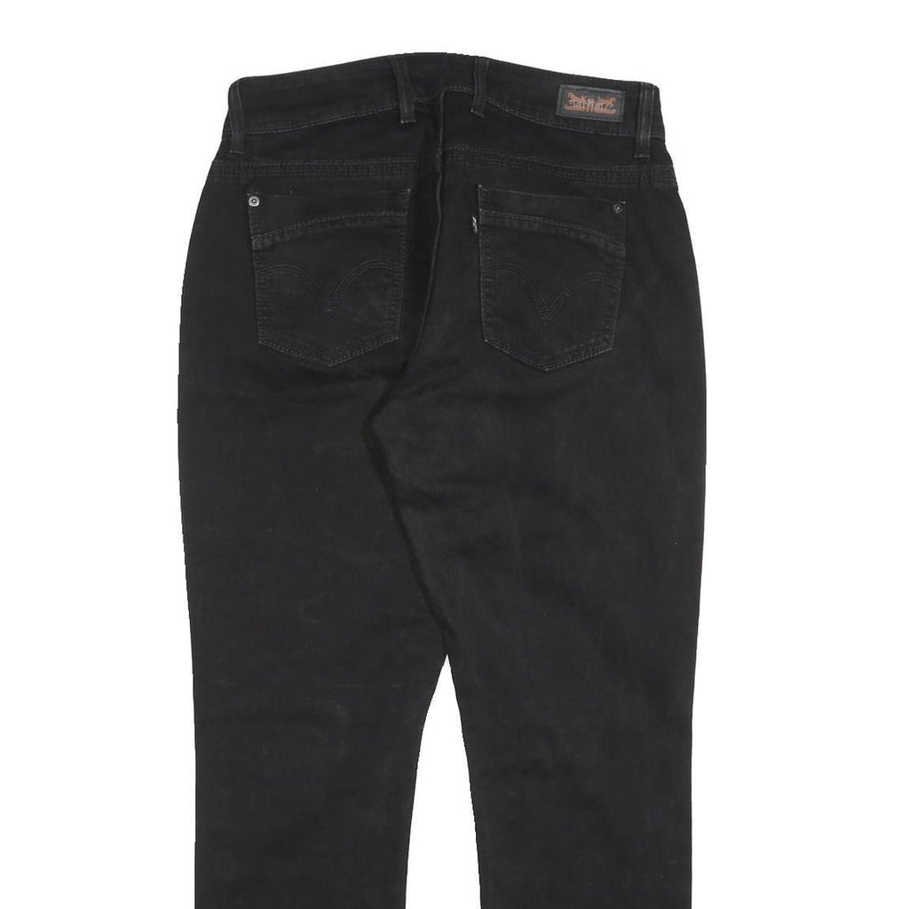 LEVI'S 529 Womens Jeans Black Regular Straight Denim W31 L32 Stylish Zip Closure