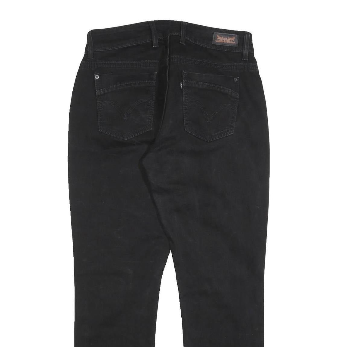 LEVI'S 529 Womens Jeans Black Regular Straight Denim W31 L32 Stylish Zip Closure
