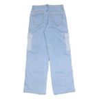 BEBE Womens Light Blue Loose Patchwork Denim Jeans W29 L30 Cargo Pocket Zip