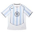 NIKE Total 90 Mens Blue & White Striped T-Shirt M Short Sleeve V-Neck Sportswear