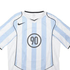 NIKE Total 90 Mens Blue & White Striped T-Shirt M Short Sleeve V-Neck Sportswear
