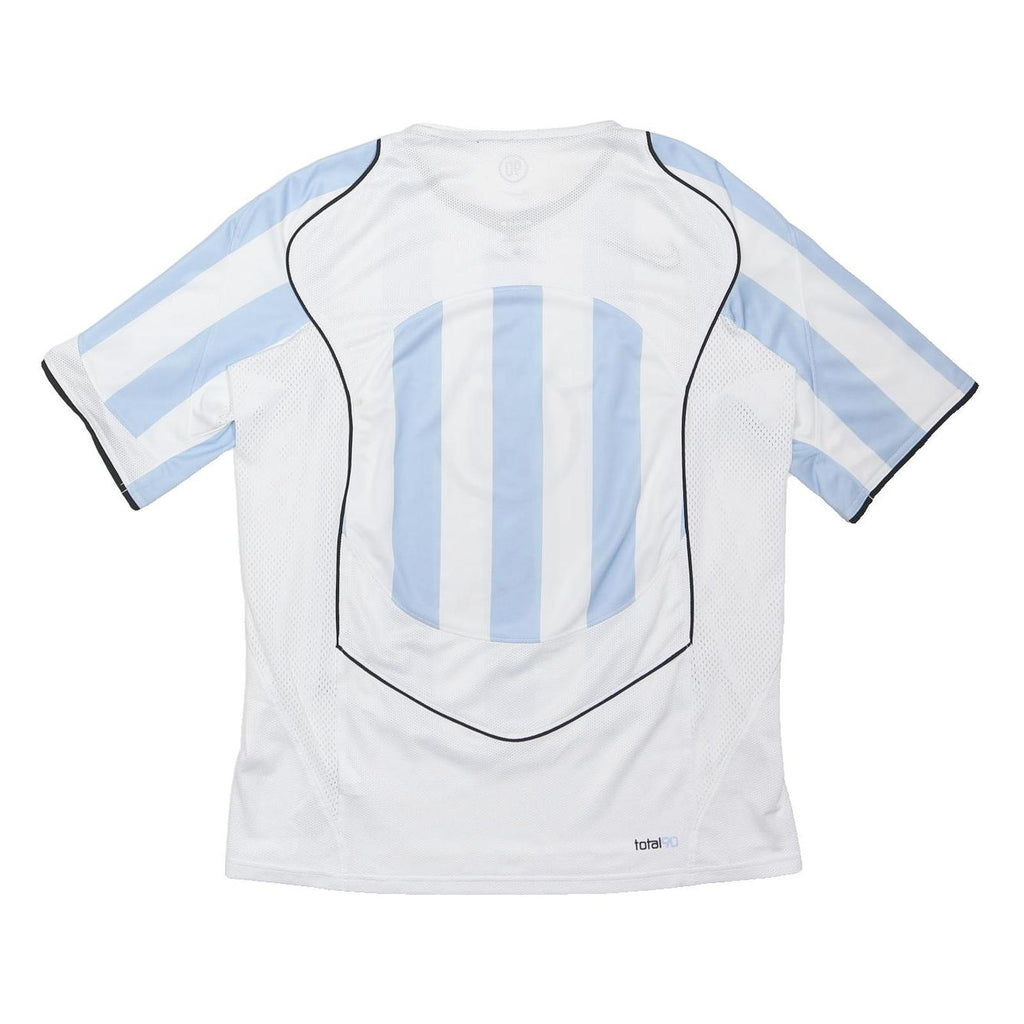 NIKE Total 90 Mens Blue & White Striped T-Shirt M Short Sleeve V-Neck Sportswear