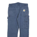 CARHARTT Mens Cotton Blend Blue Regular Straight Trousers W36 L30 Workwear