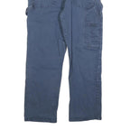 CARHARTT Mens Cotton Blend Blue Regular Straight Trousers W36 L30 Workwear