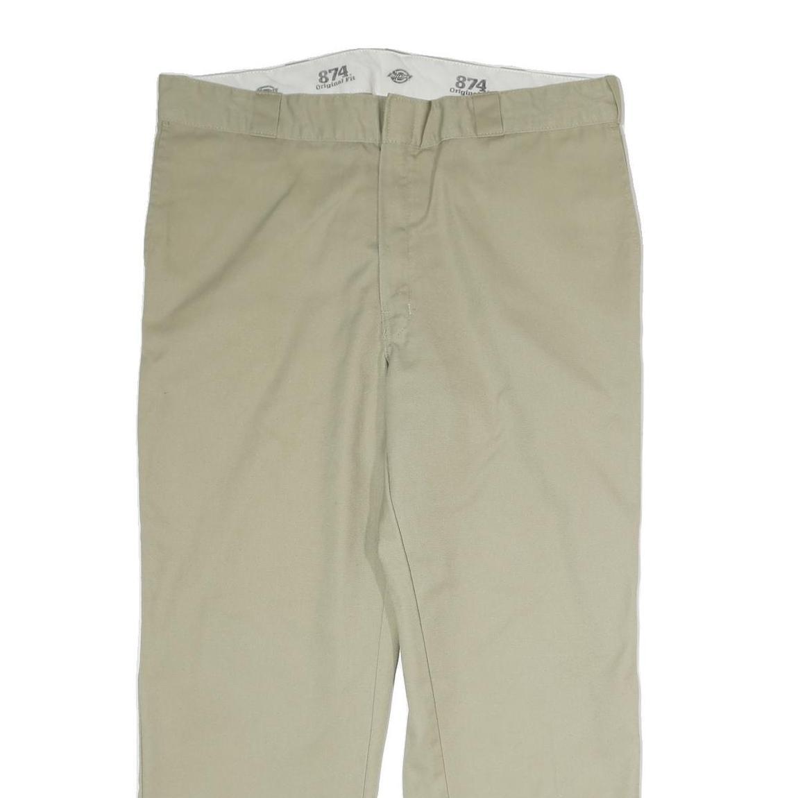 DICKIES Mens Beige Regular Fit Straight Leg Trousers W38 L29 Classic Workwear