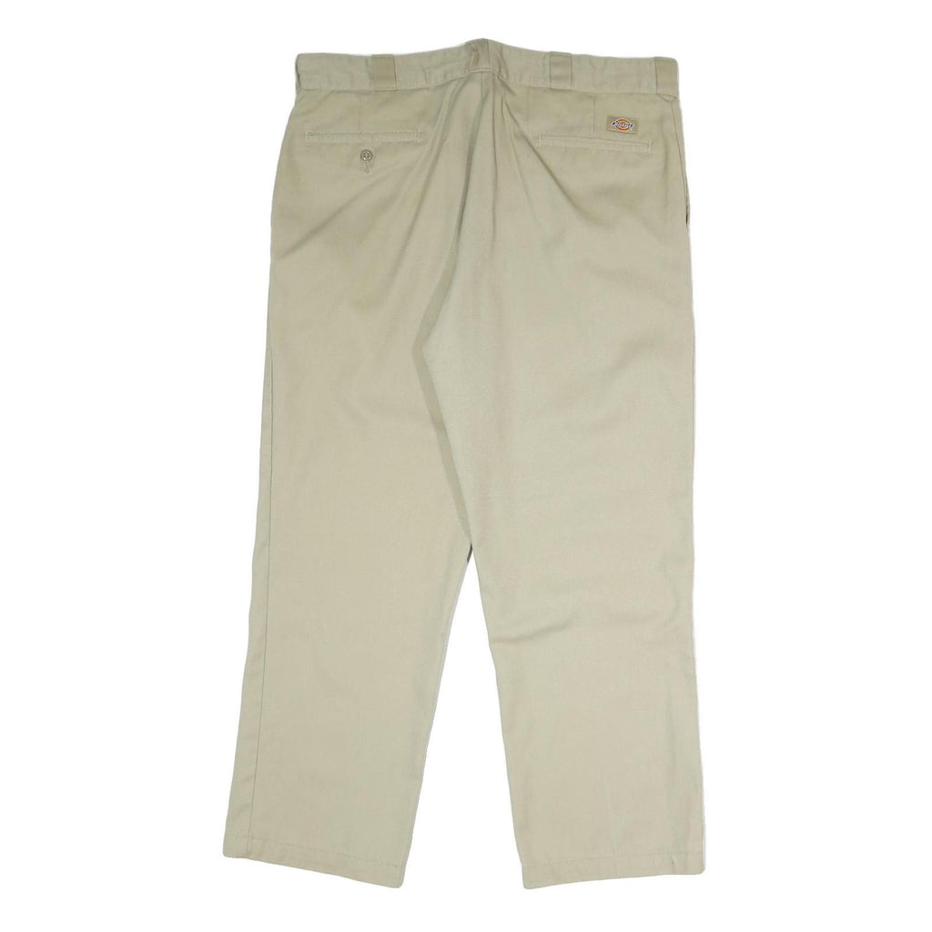 DICKIES Mens Beige Regular Fit Straight Leg Trousers W38 L29 Classic Workwear