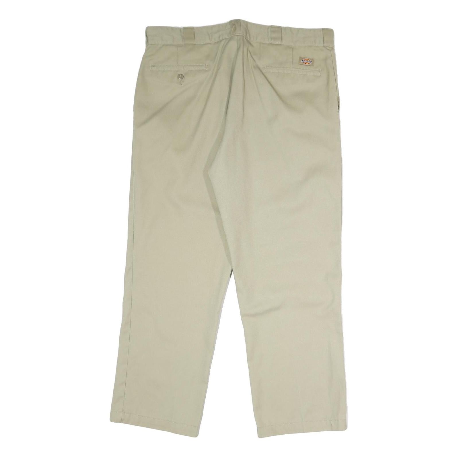DICKIES Mens Beige Regular Fit Straight Leg Trousers W38 L29 Classic Workwear