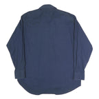 WRANGLER Mens Navy Blue & Burgundy Striped Cotton Shirt XL Long Sleeve Button
