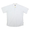 METZLER Mens White & Cream Shirt L Cotton Blend Short Sleeve Casual Classic