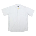 METZLER Mens White & Cream Shirt L Cotton Blend Short Sleeve Casual Classic