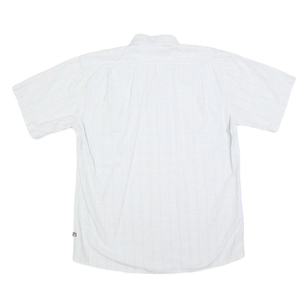 METZLER Mens White & Cream Shirt L Cotton Blend Short Sleeve Casual Classic