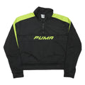 PUMA Womens Black & Green Sweatshirt Pullover L Half Zip Sports Activewear